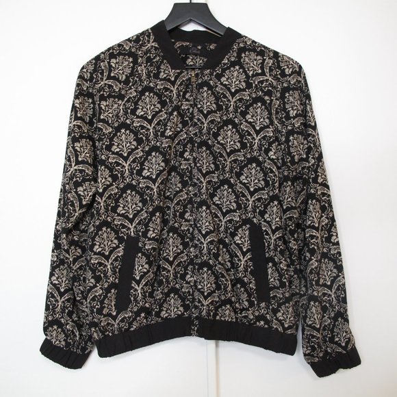ELODIE Damask Printed Bomber Jacket - Picture 3 of 11